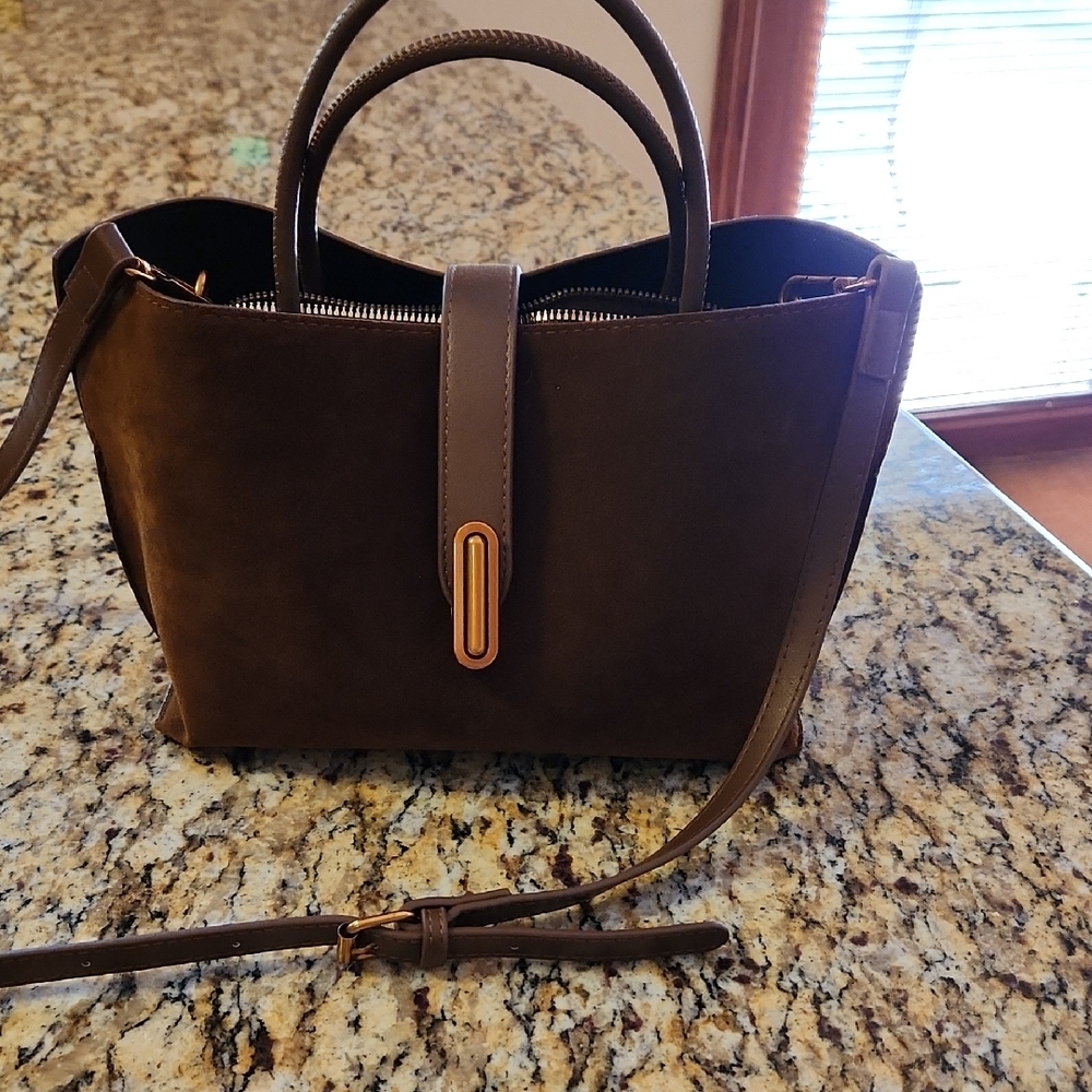 Commense Suede Crossbody Handbag